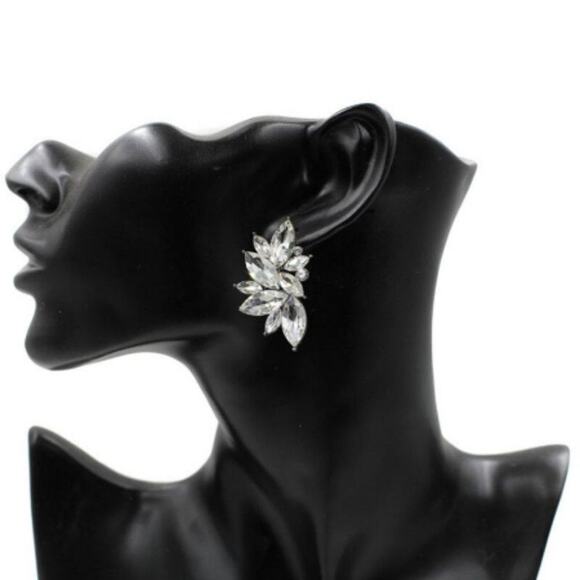 Pink Crystal Cluster Earrings - Picture 4 of 4